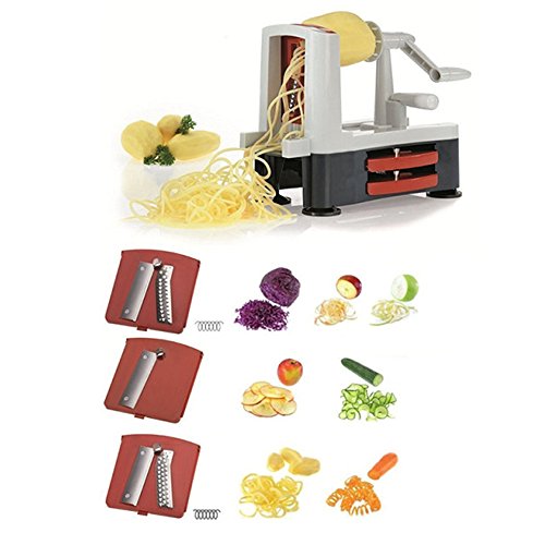 aeye tri-blade Gemüse Spiralschneider, Best Veggie Pasta & Spaghetti Maker für Low Carb/Paleo/glutenfrei Mahlzeiten
