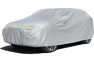 Favoto Housse de Voiture Extérieure Imperméable - Bâche en PEVA+Coton Anti UV Vent Poussière avec Fermeture Éclair Compatible avec Tiguan BMW X1 GLA Audi Q3 pour SUV 445-460cm