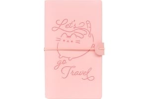 Grupo Erik: Taccuino da viaggio Pusheen | Taccuino pelle sintentica con 2 quaderni,porta tessere e tasca espandibile, 19,6x12 cm, ideale come diario di viaggio, diario di bordo o notebook quaderno