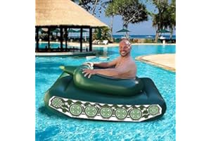 GINKAGO Bouée Gonflable Tank, Bouée Géante, Flotteur de Piscine Gonflable avec Pistolet à Eau, Flotteur Gonflable pour fête de Piscine Détente pour Piscine pour Adultes et Les Enfants
