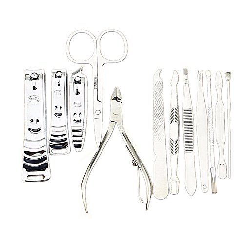 icase4u® Rosa 12-teiliges Nageletui Kits Nagelpflege Set für Maniküre und Pediküre inkl. Nagelzange, Nagelknipser, Nagelschere, Pinzette etc. - 5