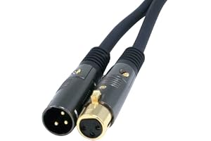 Monoprice 104753 XLR till XLR-kabel [mikrofon och sammankoppling] – 4,57 m (15 fot) M/F, guldpläterad, 16AWG – Premier Series