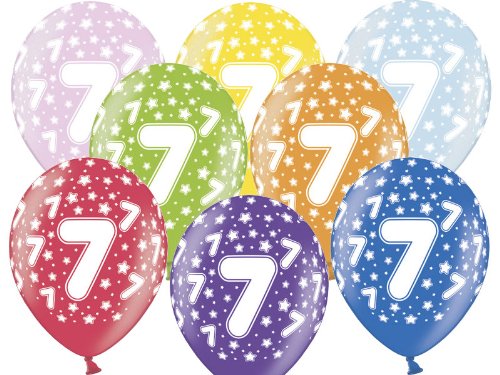 Luftballon 7.Geburtstag bunt gemischt Partydeko
