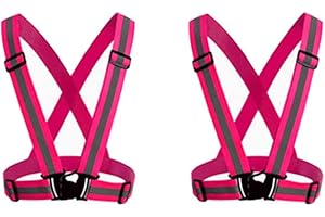 HYCOPROT Gilet de Sécurité Réfléchissant Pour Adultes/Enfants, Veste de Gilet de Travail Réglable Haute Visibilité, Équipement de Sport Haute Visibilité Pour Jogging