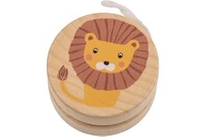 MAKIO Yoyo in legno animali, circa 5,5 x 3 cm. (Leone)