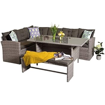 Asha Sherborne Rattan 4 Seater Cube Conservatory And Garden Furniture