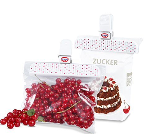 Dr.Oetker 1028 Tütenclips, Kunststoff, weiß, 5,91 x 3,15 x 1,18 cm, 2 Einheiten - 2