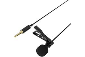 SABRENT Lavalier Clip-on Microphone, Lapel Omnidirectional Condenser Mic with Wind Muff 3.5mm Jack for your iPhone or Android device or any other mobile device (AU-SMCR)