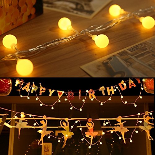B-right® 40 LEDs Globe Lichterkette, LED lichterkette warmweiß, Globe String Licht Sternenlicht, Innen- und Außen Deko Glühbirne, Weihnachtsbeleuchtung für Weihnachten / Hochzeit / Party/Weihnachtsbaum. - 5