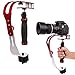 Produktbild Handheld Kamera Stabilisator, CAM-ULATA Pro Handle Video Camera Camcorder Stabilizer Steadycam Stabilisierungs für GoPro DSLR DV Kamera Smartphone Gummigriff Aluminiumlegierung Drehbare Trage hilfen, Rot