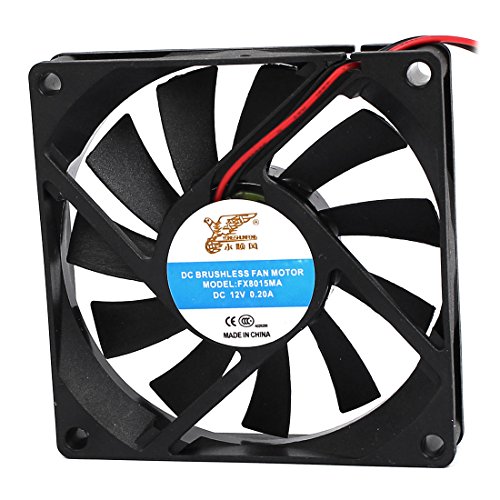 DC 12V 0 Pin 2 Conector PC ordenador Funda Ventilador Enfriador 80x80mm