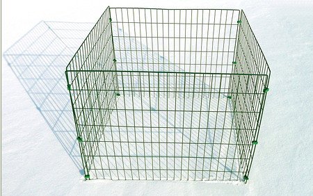 Preisvergleich Produktbild myGardenlust Gitter Komposter - Schnellkomposter aus Stahl mit Kunststoff - Thermokomposter mit Klappe - Kompostierer stabil und hochwertig - Composter für Garten-Abfälle Grün / 660L