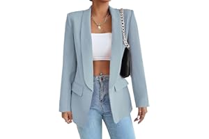 HOTIAN Blazer Elegante Donna Colletto Cappotto Elegante Cardigan Aperto Casual A Maniche Lunghe Business Casuale Blazer