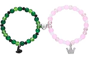 WATLIKEUP Friendship Bracelet,1 Pair Of Evil Bracelets,Crown Witch Wicked Hat Long Distance Bracelets,Wicked Gifts,Wicked Merchandise,Rhinestone Matching Bracelet for Dating, Anniversaries, Birthdays