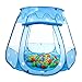 Produktbild HSM Spielhaus mit 100 Bällen Pop Up Kinderzelt Baby Spielzelt mit 5 Fenstern Bällebad Blau