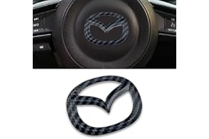 DADYM 1 Psc Emblem Black for Mazda 3 6 CX-3 CX-5 CX-9.4.5 cm x 5.7 cm Emblem Logo Sticker for Steering Wheel Accessories/Bonnet Front and Rear and Boot Logo Key Remote Control Emblem