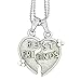 Best Valentine Gift : Kaizer Economica Double Heart Best Friends Rhodium Plated heart shaped Pendant for Girls/Women/Boys/Men/Unisex RS.239.00