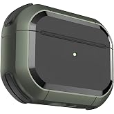 Minesk Airpods PRO 3 ile Uyumlu Armor Serisi Darbelere Karşı Ultra G&uuml;&ccedil;l&uuml; Koruma Fiber Karbon Arka Tasarım Kılıf (Soft Haki, A