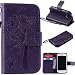 Produktbild Für Samsung Galaxy S3 mini Hülle, SMART LEGEND Drucken Baum Muster Premium PU Leder Handschlaufe Lederhülle Schutzhülle Bookstyle Folio Handyhülle Flip Cover Schale Mappen Tasche Brieftasche Bumper mit Kartenfächer und Standfunktion Magnetverschluss Anti-Scratch Handycover - Lila