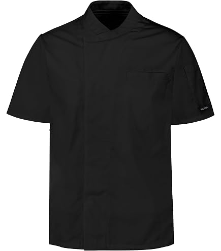 Veste De Cuisine ROBUR Manches Longues - INOX Noire - Boutons Pression - Taille 3