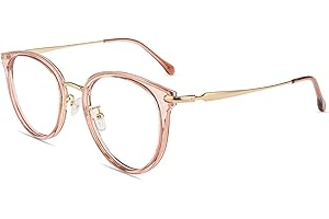 Firmoo Okulary damskie z filtrem niebieskiego światła, antyodblaskowe, bez korekty wzroku, dla kobiet i mężczyzn, duże, okrągłe okulary do komputera, chroniące przed bólem głowy, UV400, niebieskie światło