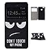 Produktbild Leder PU Flip Case 2-in-1 ISENPENK Für 5,2-Zoll Huawei P9 Lite/Huawei G9 Lite/Honor 8 Smart Hülle Leder Muster Tiere [Don't Touch My Phone] Window View Fenster Schutzhülle Bookstyle Cover Schale Stand Ständer Tasche Leder mit Weich TPU Innere Brieftasche