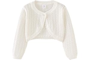 imKutie Baby Girl Bolero Cardigan Shrug, Girls' Long Sleeve Button Knitted Cardigan for 1-6 Years