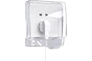 SUNNEE UK Socket Cover Box, Electrical Outlet & Plug Protector, Waterproof Splash Plugs Guard Covers, Light Switch Guard for Home Security Proofing Safety (Transparent white)