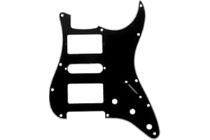 Musiclily Pro 11 Löcher HSH Strat Pickguard Gitarren Schlagbrett für Fender American/Mexican Standard Stratocaster Modern Style E-Gitarre,3 lagig Schwarz