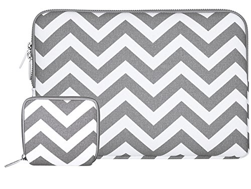 MOSISO Chevron Stil Canvas Gewebe Hülle Laptop Sleeve Tasche Beutel nur für neues MacBook 12 Zoll mit Retina Display mit einem kleinen Fall, Grau