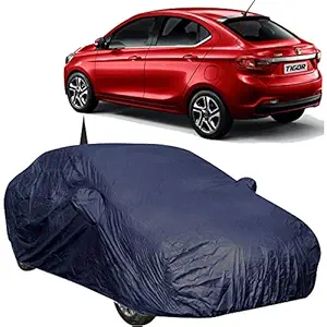 The Autostory 190 Taffeta Water Resistant Car Body Cover Compatible with Tata Tigor with Mirror & Antenna Pockets (Navy Blue)