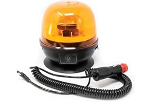 Maypole 12/24V 20x1.5W LED Wireless Beacon Rechargeable Magnetic Amber Warning 1m Curly Cord with Cigar Lighter Charger R10 IP67