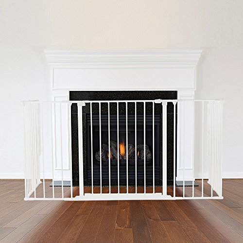 Safetots Multi Panel Fire Surround fireguard White All widths Fire Guard (46D x 138W cm)