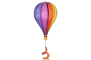 CIM Montgolfière - Satorn Balloon Rainbow Twist - résiste aux intempéries - Ballon: Ø 28 cm, Haute 48 cm, Spirale: Ø 10 cm, Haute 75 cm - Inclus système de Suspension Rotatif