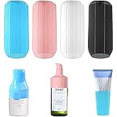 MAYCREATE® 4pcs Leakproof Sleeves for Travel Bottles for Toiletries, Reusable Silicone Covers Anti-leak Elastic Sleeves for T