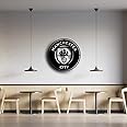 Herrlich Homes Football Metal Wall Art, Perfect for Living Rooms, Game Rooms, or Outdoor Decor-Makes a Great Birthday or Valentine's Day Gift for Manchester City FC fan(19''x19''(50cmx50cm)