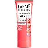 Lakme Blush & Glow Strawberry Refreshing Gel Face Wash 100 g|| With 100% Natural Fruit for Glowing Skin - Daily Gentle Exfoliating Facial Cleanser