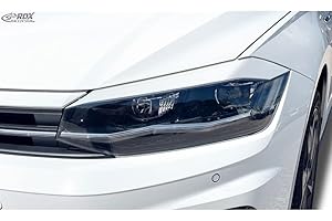 RDX Racedesign Scheinwerferblenden kompatibel mit Volkswagen Polo (AW) 2017- (ABS), Unlackiert