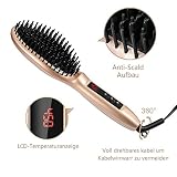Bestidy Haare Pflegen Glättungbürste Haarglätter Bürste Glätteisen Automatische Abschaltung Schutz Eigenschaften LCD-Display & Push Button Temperaturänderung (goldene) - 4