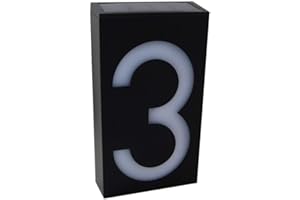 Número de Casa con 6-LED Luz Solare, KEEDA Exterior Lámpara Solar Números de Puerta para casa, hotel, puerta, Villa