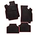 Produktbild CarFashion 242001 Calypso Rot B02 | Auto Fussmatte in schwarz | Automatten | schwarzer Trittschutz | rote Hochglanz Kettelung | Auto Fussmatten Set ohne Mattenhalter