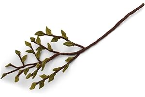 ‎GRY & SIF Gry & Sif Handgemacht & Fairtrade-Zertifiziert | Stilvolles dänisches Design X Nepali Kunsthandwerker Zweig mit grünen Blättern | Künstliche Blumen für Wohnzimmer Dekoration