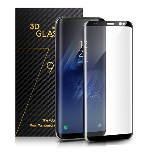Film Protection Samsung Galaxy S8 – TOPLUS Protection Ecran Samsung Galaxy S8 3D Incurvé en Verre Trempé Haute Définition Anti-casse (Noir)