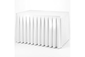 ‎GASTRO UZAL Gastro Uzal Skirting Excellent 520 x 73 cm Weiß Tischrock/Kellerfalte für die Tischgrößen 170 x 80 cm / Ø160 cm geeignet mit rückseitigem Klettband
