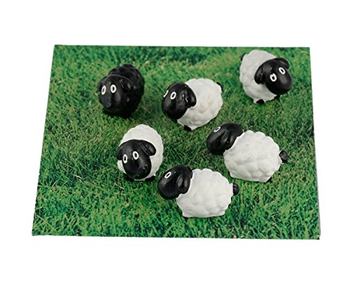 Trendform Magnete 5 weiße und ein schwarzes Schaf im Set. 26mm breit, 14 mm hoch