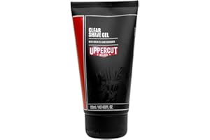 Uppercut Deluxe Przezroczysty Żel do Golenia, Chłodzi i Łagodzi Skórę dla Precyzyjnego Golenia, Lekka i Nawilżająca Formuła, Idealny dla Skóry Normalnej i Tłustej 240ml
