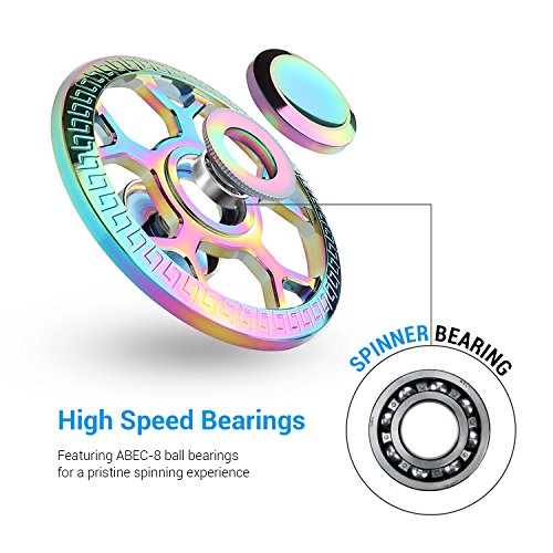 yocktec zappeln Spinner Tri zappeln Spinner mit High Speed Kugellager Stress Reducer Kombination Spielzeug für hinzufügen, ADHD, Angst, Kinder und Erwachsene Geschenk. Circle-Multicolor - 3