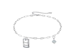 Hifeeled Tobillera Pulsera Plata 925 para Mujer Doble Cadena con Cuentas Verano Descalzo Playa Cadena de Pie, Ajustable 22cm+4