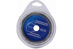 VGEBY 12pcs Lenza da pesca in filo metallico, Lure in acciaio inossidabile da 10 metri con maniche pieghevoli(30 lbs)