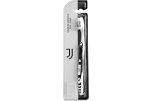 Naturaverde | Kids - Football Team - Spazzolino con Setole Medie per Bambini, Spazzolino da Denti Divertente per Bimbi, Spazzolino Juventus Bianco E Nero